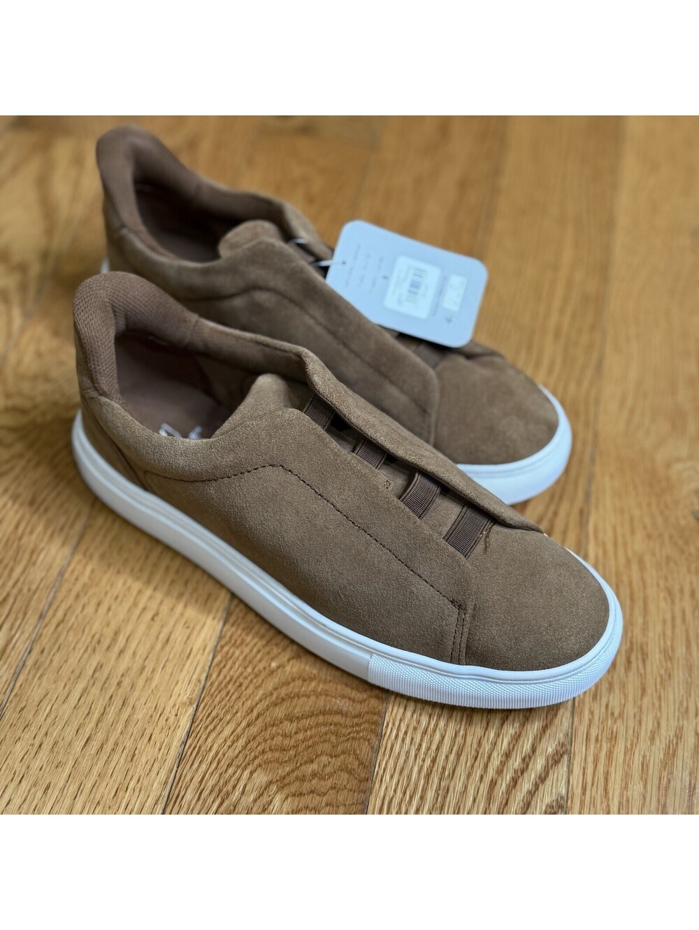 Size US 8 George Mens Gore Slip On Suede Leather Shoes In Cognac NWT